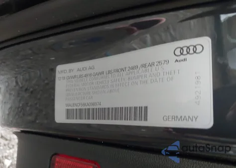 2019 Audi A5 45 Premium z USA, uszkodzony, nr VIN WAUENCF56KA098974